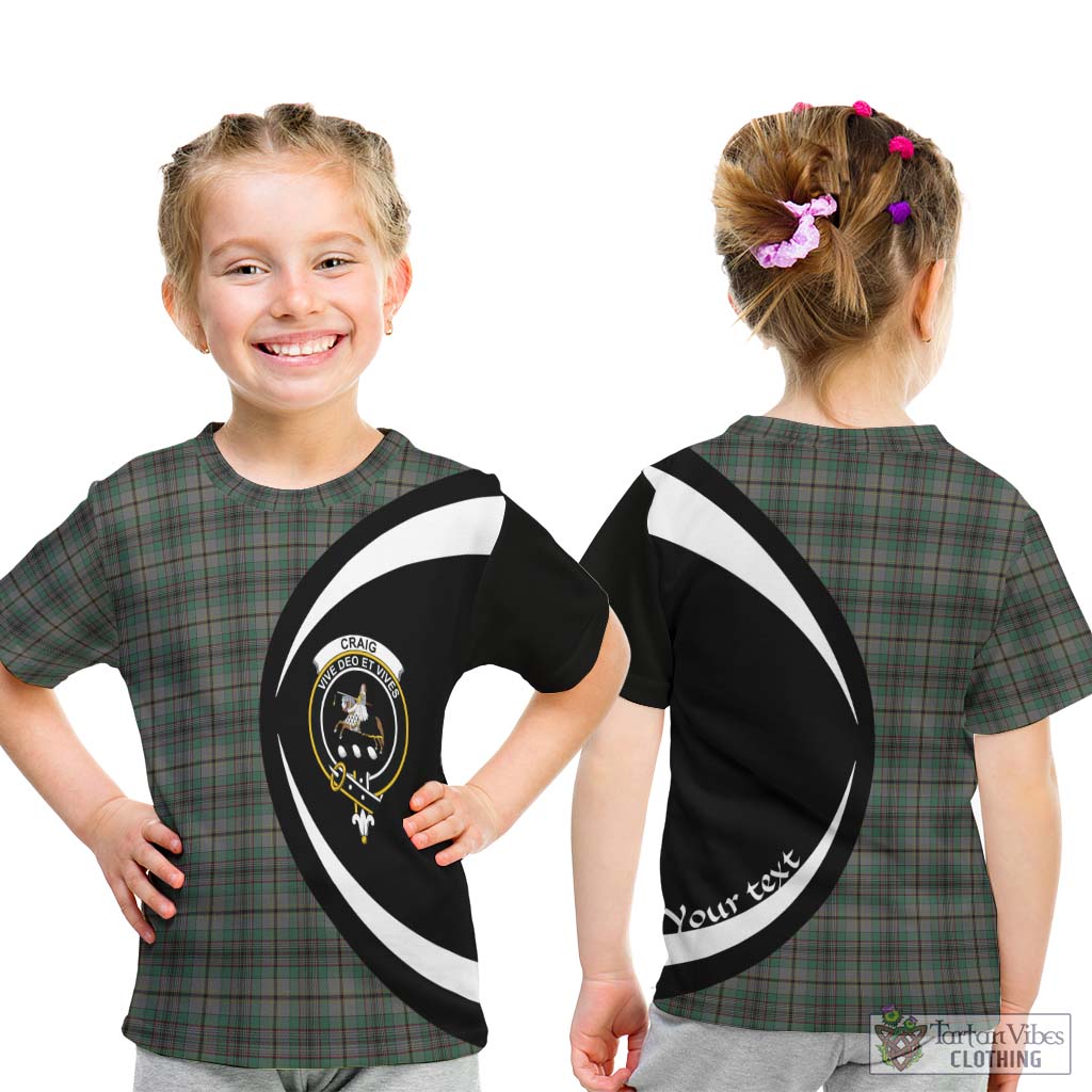 Craig Tartan Kid T-Shirt with Family Crest Circle Style - Tartan Vibes Clothing