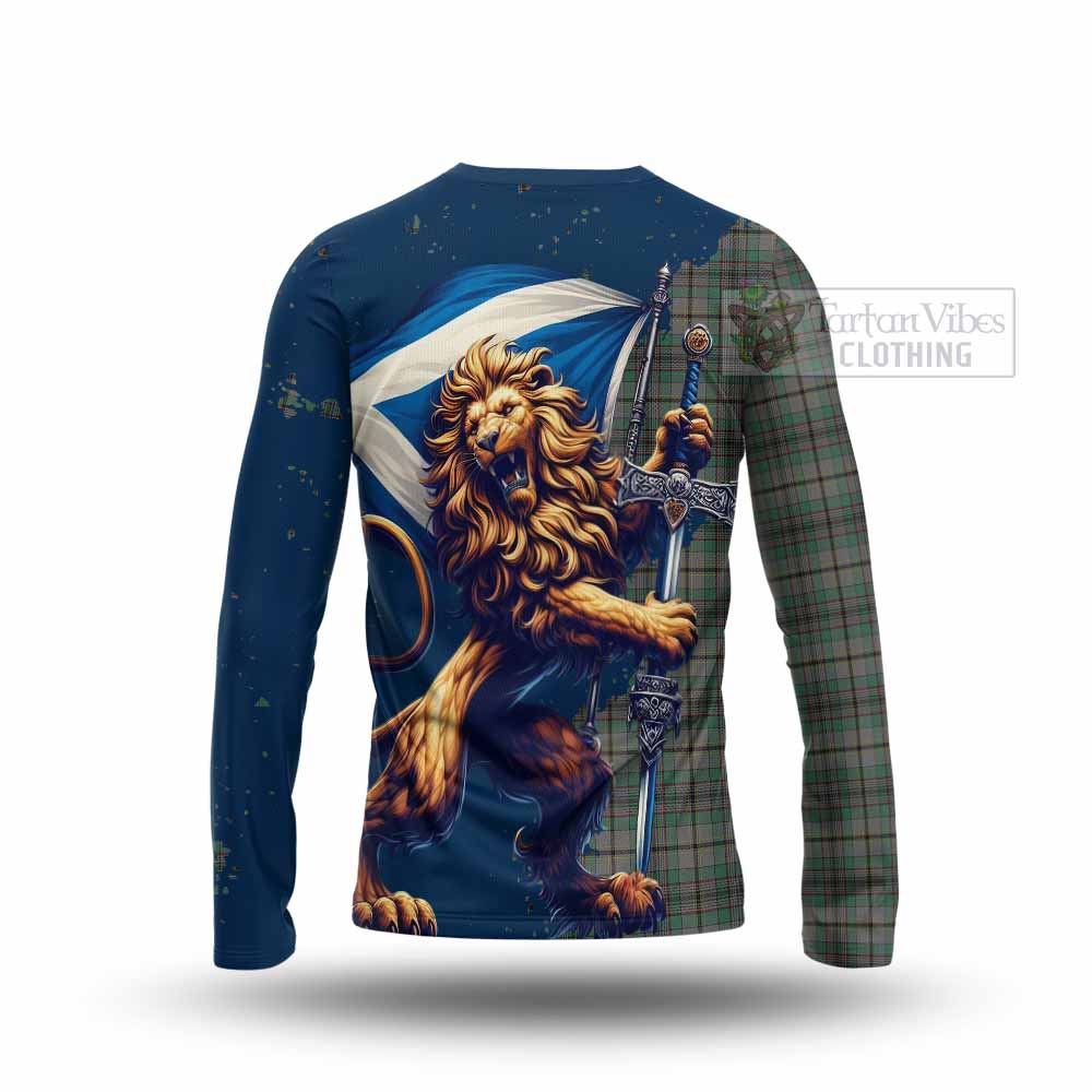 Tartan Vibes Clothing Craig Tartan Family Crest Long Sleeve T-Shirt with Scottish Majestic Lion