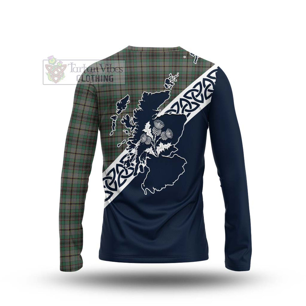 Tartan Vibes Clothing Craig Tartan Long Sleeve T-Shirt Featuring Thistle and Scotland Map