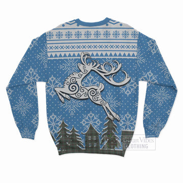 Craig Clan Christmas Sweatshirt Celtic Reindeer Style