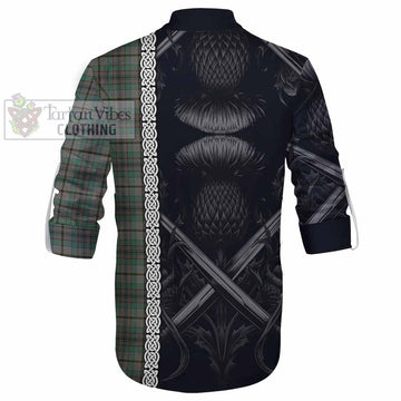 Craig Tartan Ghillie Kilt Shirt with Family Crest Cross Sword Thistle Celtic Vibes