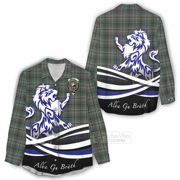 Craig Tartan Women's Casual Shirt with Alba Gu Brath Regal Lion Emblem