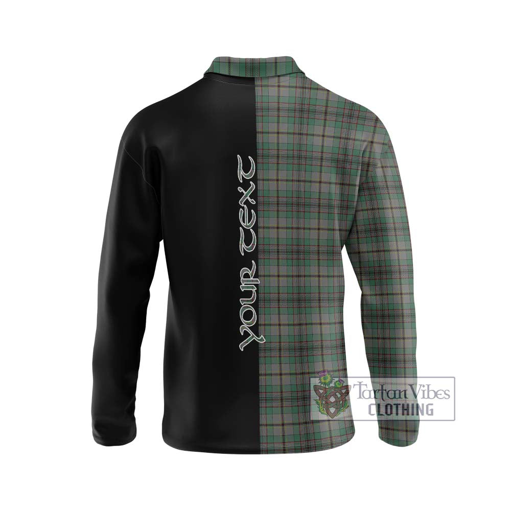 Craig Tartan Long Sleeve Polo Shirt with Family Crest and Half Of Me Style - Tartanvibesclothing Shop