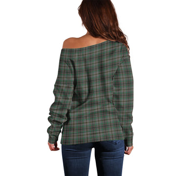 Craig Tartan Off Shoulder Women Sweater with Family Crest