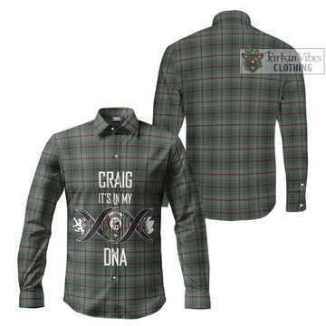 Craig Tartan Long Sleeve Button Shirt with Family Crest DNA In Me Style