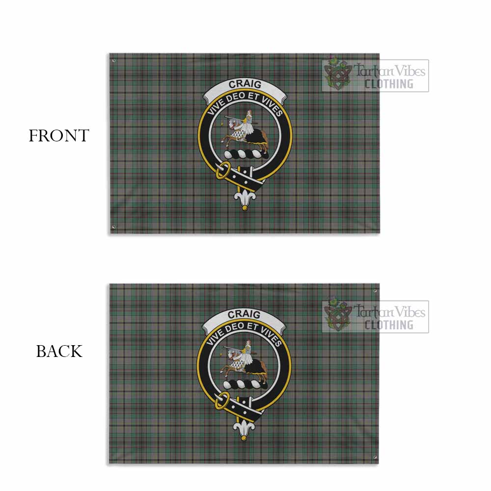 Tartan Vibes Clothing Craig Tartan House Flag with Family Crest