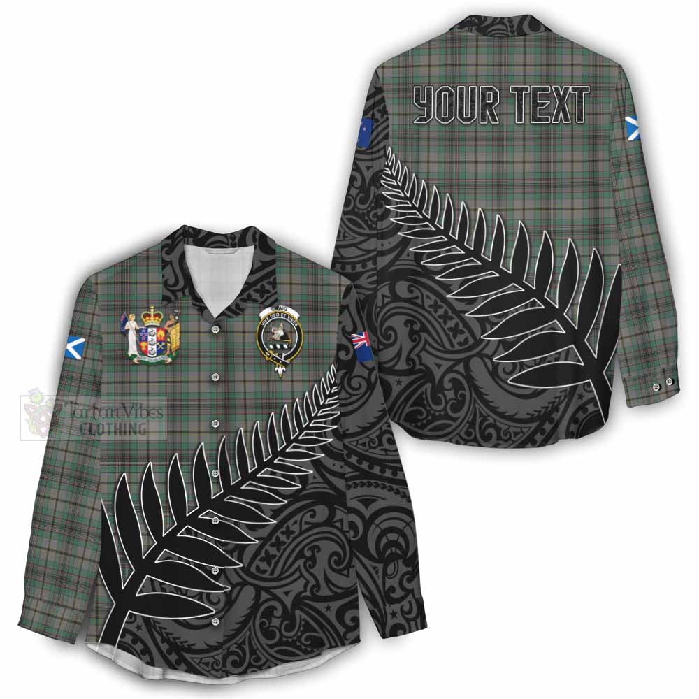 Tartan Vibes Clothing Craig Crest Tartan Women's Casual Shirt with New Zealand Silver Fern Half Style