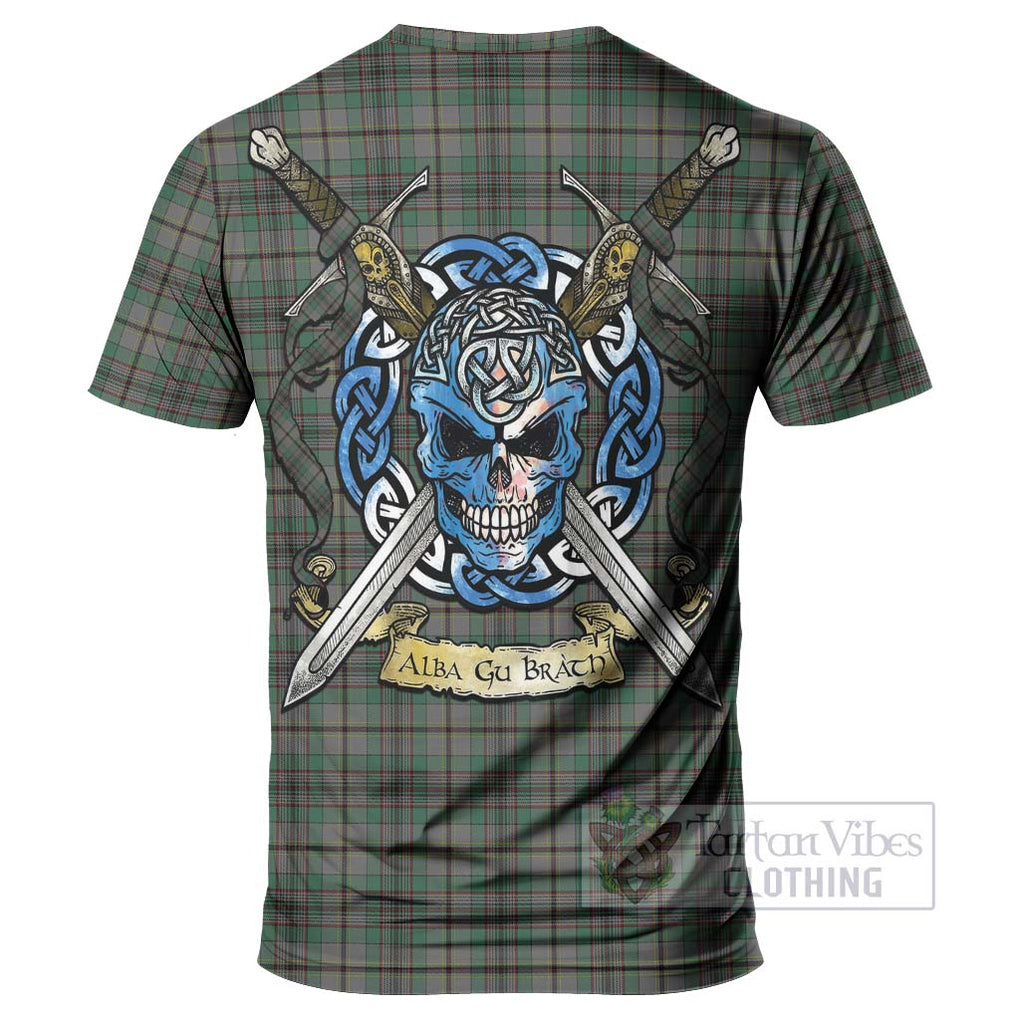 Tartan Vibes Clothing Craig Tartan T-Shirt with Family Crest Celtic Skull Style