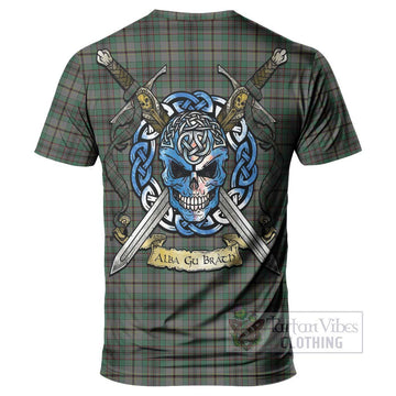 Craig Tartan T-Shirt with Family Crest Celtic Skull Style