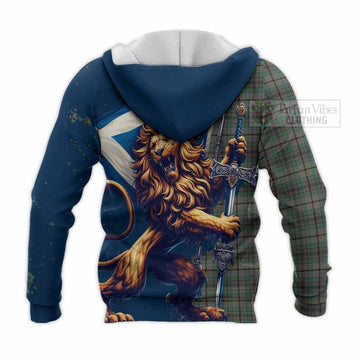 Craig Tartan Family Crest Knitted Hoodie with Scottish Majestic Lion