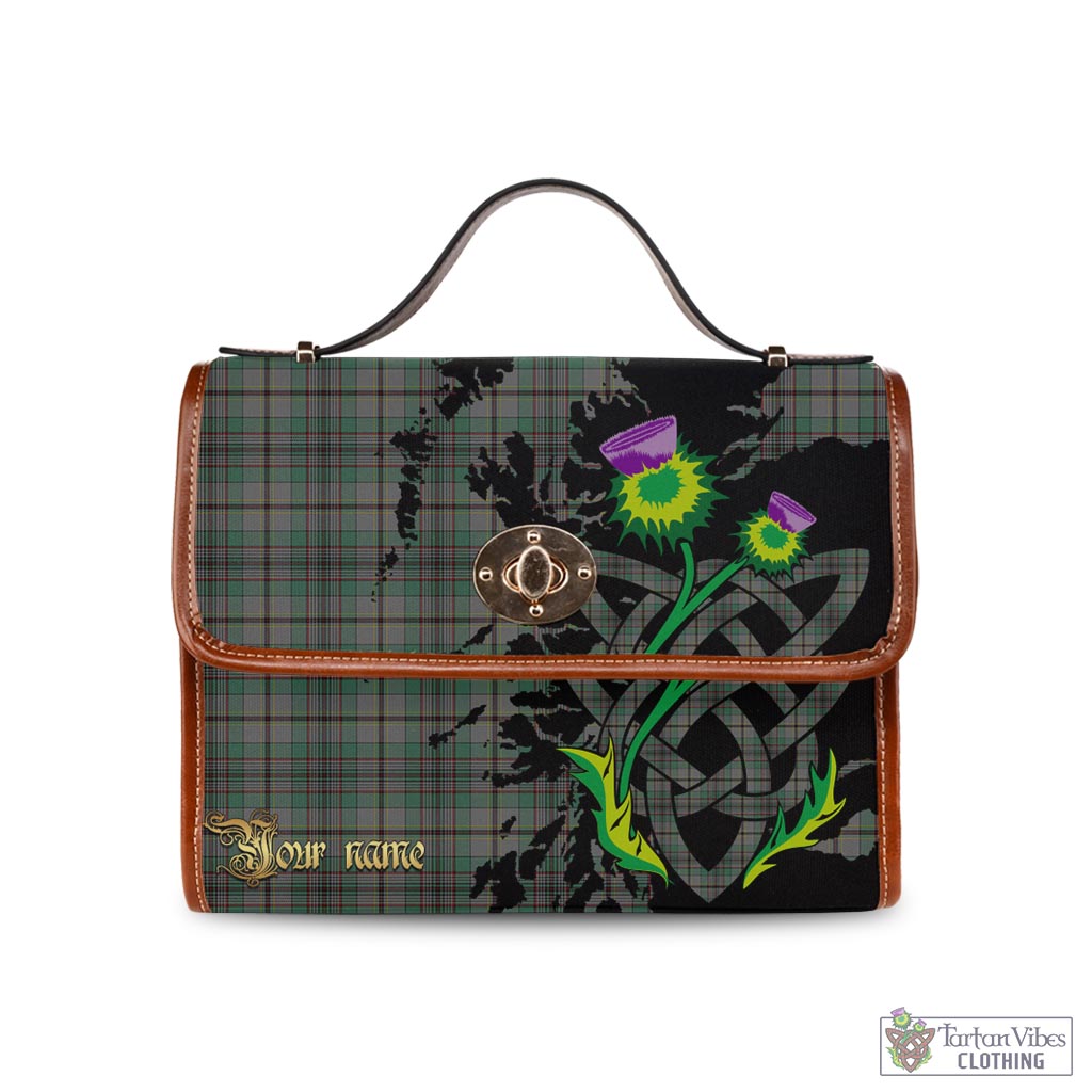 Tartan Vibes Clothing Craig Tartan Waterproof Canvas Bag with Scotland Map and Thistle Celtic Accents