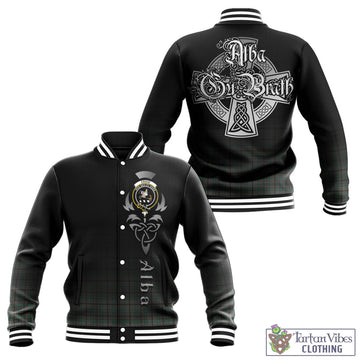 Craig Tartan Baseball Jacket Featuring Alba Gu Brath Family Crest Celtic Inspired