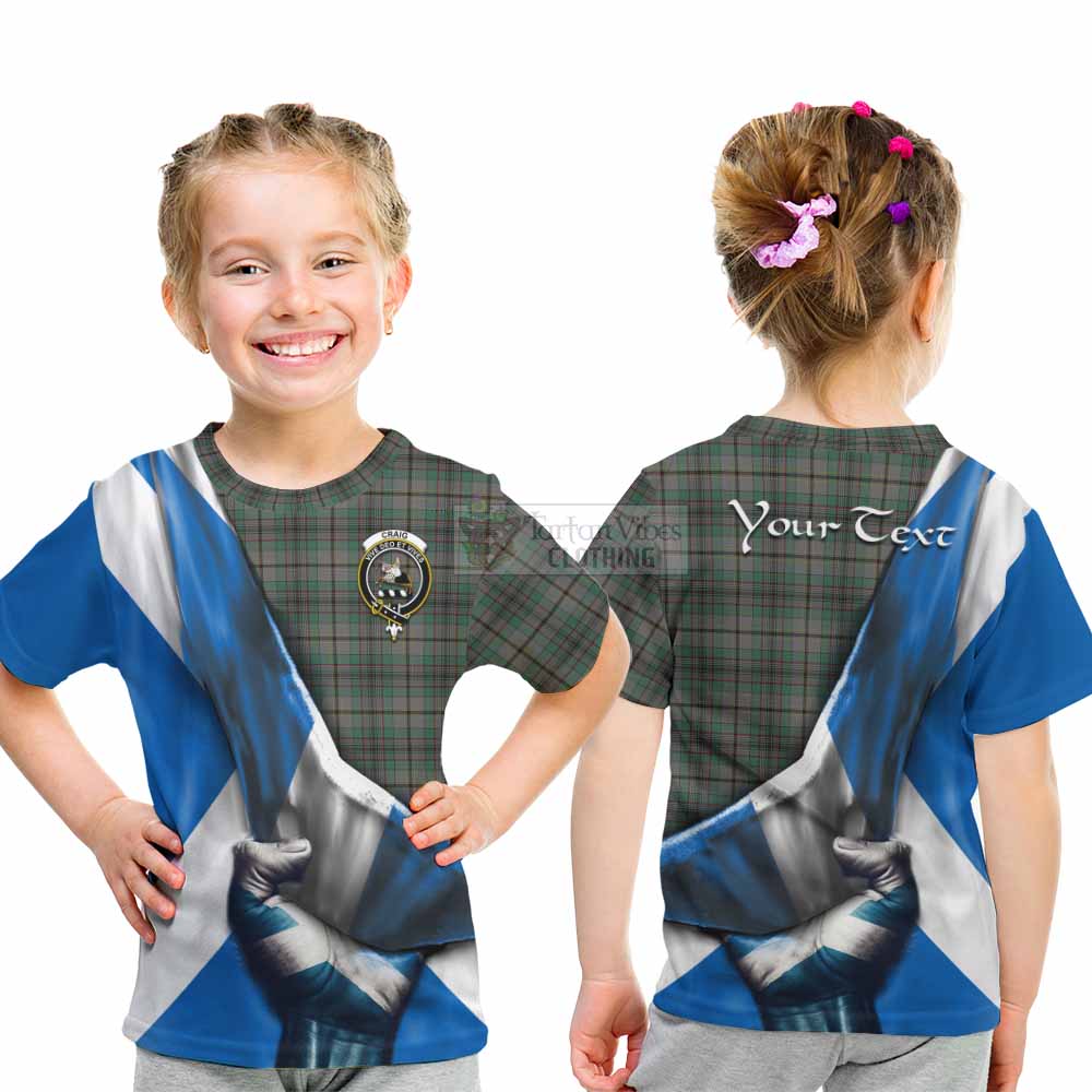 Tartan Vibes Clothing Craig Tartan Kid T-Shirt with Family Crest Scotland Patriotic Style