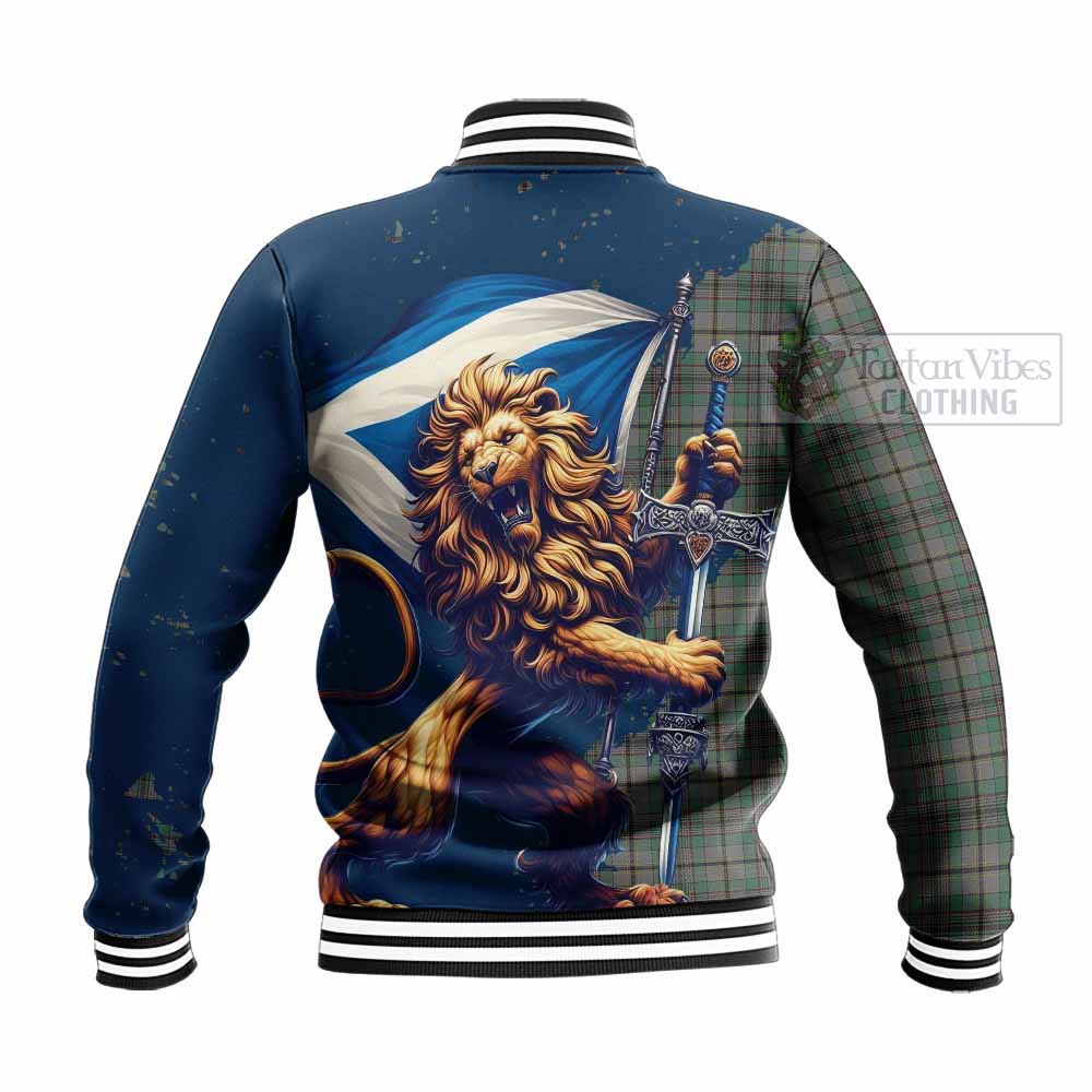 Tartan Vibes Clothing Craig Tartan Family Crest Baseball Jacket with Scottish Majestic Lion