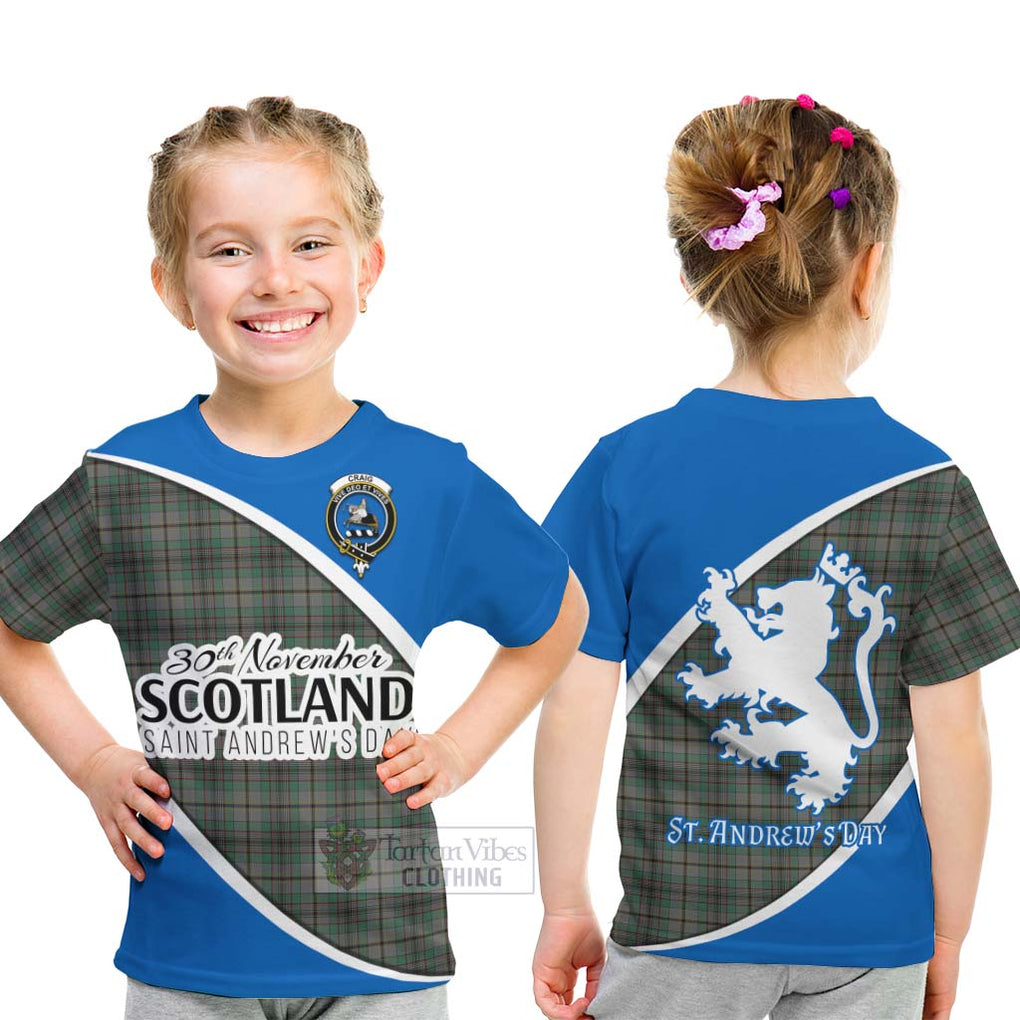 Tartan Vibes Clothing Craig Family Crest Tartan Kid T-Shirt Celebrate Saint Andrew's Day in Style