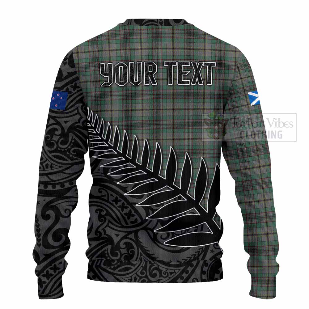 Tartan Vibes Clothing Craig Crest Tartan Knitted Sweater with New Zealand Silver Fern Half Style