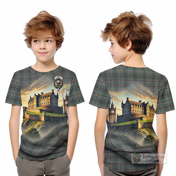 Craig Tartan Family Crest Kid T-Shirt with Scottish Ancient Castle Style - Tartan Vibes Clothing