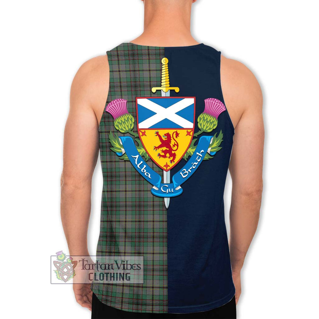 Tartan Vibes Clothing Craig Tartan Men's Tank Top with Scottish Lion Royal Arm Half Style