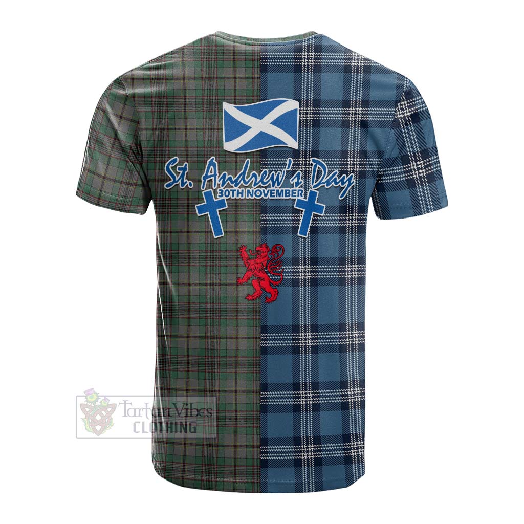 Tartan Vibes Clothing Craig Tartan Cotton T-shirt Happy St. Andrew's Day Half Tartan Style