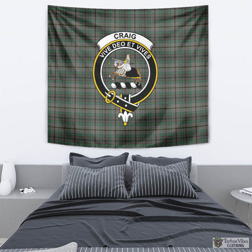 Craig Tartan Tapestry Wall Hanging and Home Decor for Room with Family Crest