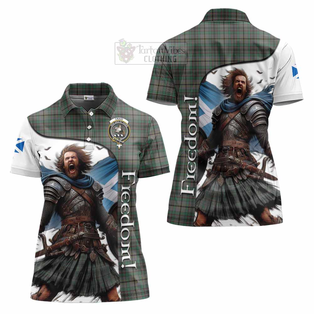 Tartan Vibes Clothing Craig Crest Tartan Women's Polo Shirt Inspired by the Freedom of Scottish Warrior