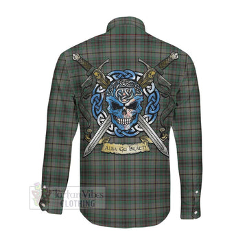 Craig Tartan Long Sleeve Button Shirt with Family Crest Celtic Skull Style