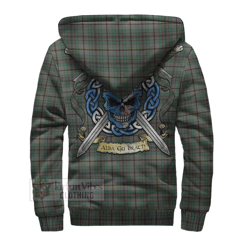 Tartan Vibes Clothing Craig Tartan Sherpa Hoodie with Family Crest Celtic Skull Style