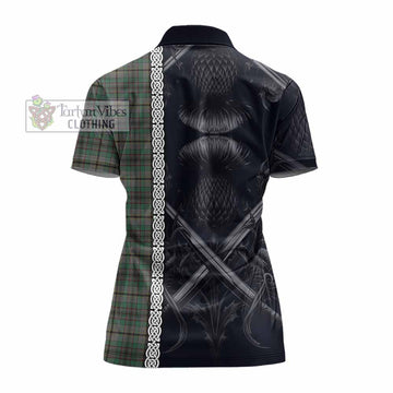 Craig Tartan Women's Polo Shirt with Family Crest Cross Sword Thistle Celtic Vibes