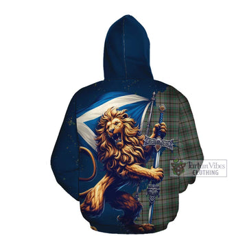 Craig Tartan Family Crest Cotton Hoodie with Scottish Majestic Lion Pullover Hoodie - Tartan Vibes Clothing