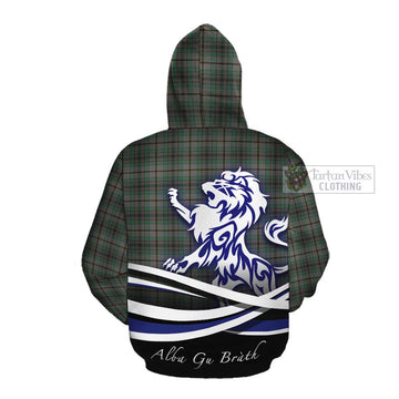 Craig Tartan Cotton Hoodie with Alba Gu Brath Regal Lion Emblem