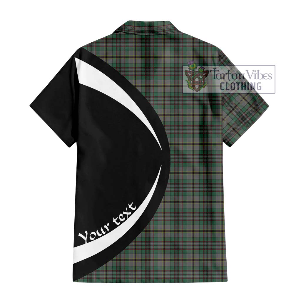 Craig Tartan Short Sleeve Button Up with Family Crest Circle Style - Tartan Vibes Clothing