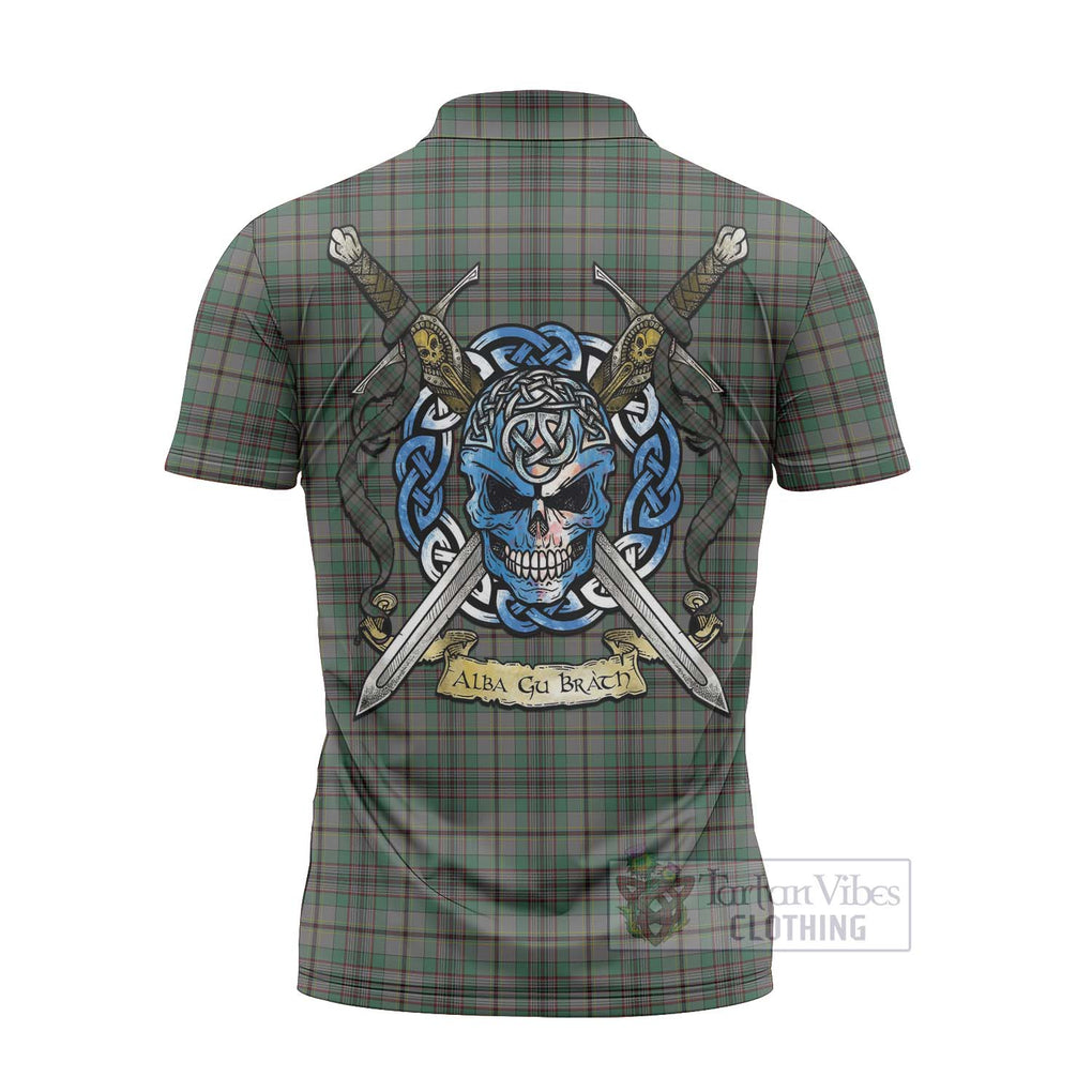 Tartan Vibes Clothing Craig Tartan Zipper Polo Shirt with Family Crest Celtic Skull Style