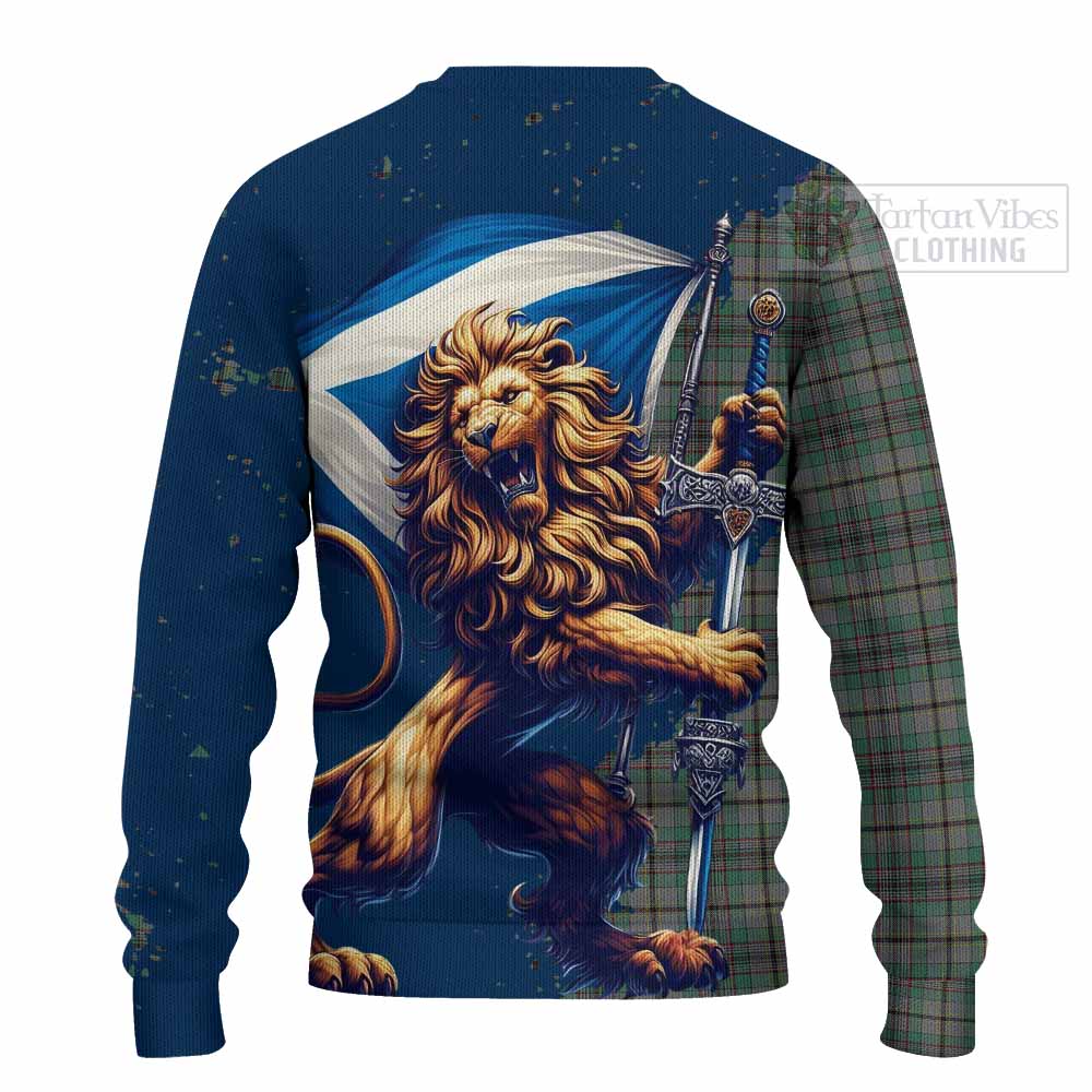 Tartan Vibes Clothing Craig Tartan Family Crest Knitted Sweater with Scottish Majestic Lion