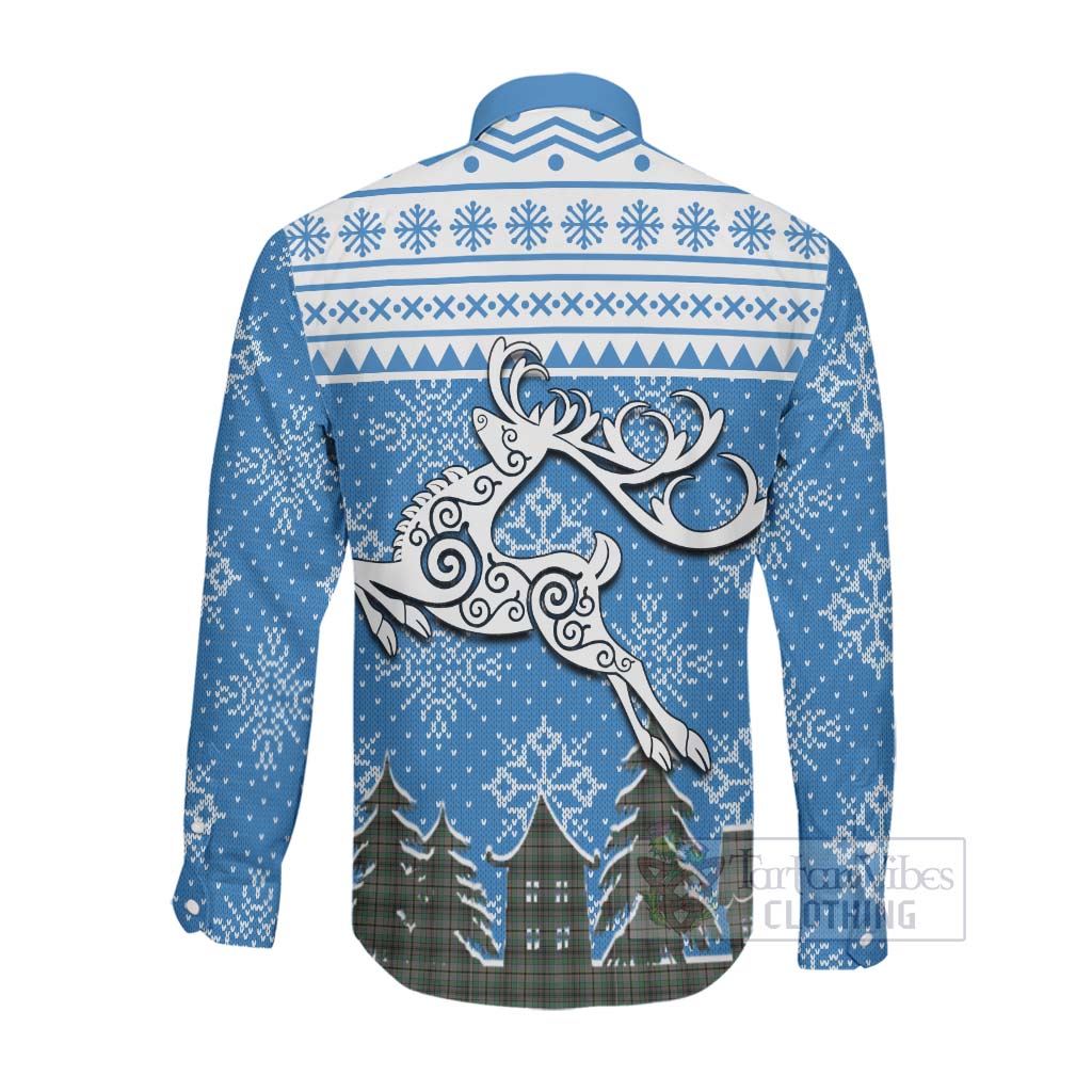 Tartan Vibes Clothing Craig Clan Christmas Long Sleeve Button Shirt Celtic Reindeer Style