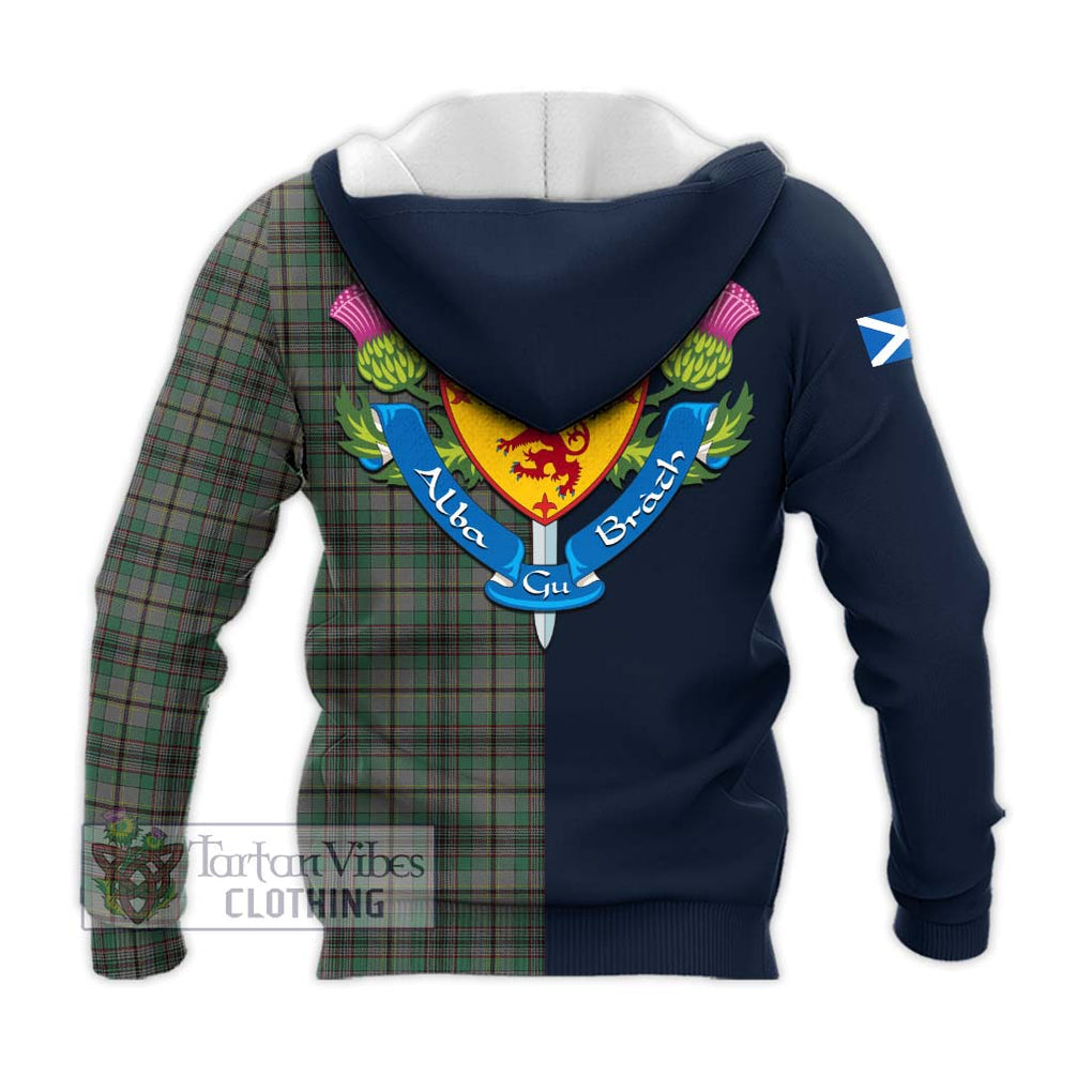 Tartan Vibes Clothing Craig Tartan Knitted Hoodie with Scottish Lion Royal Arm Half Style