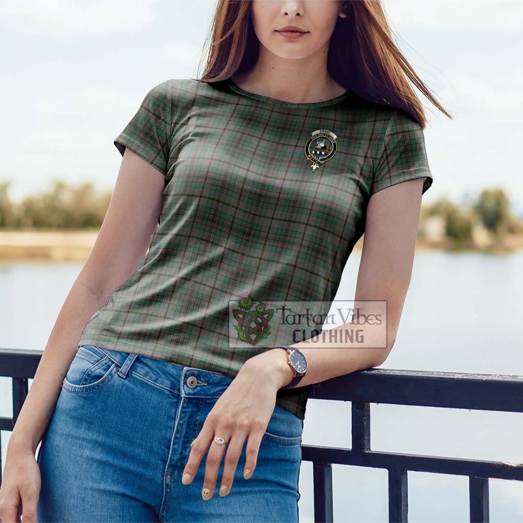 Craig Tartan Cotton T-Shirt with Family Crest Women's Shirt - Tartanvibesclothing Shop