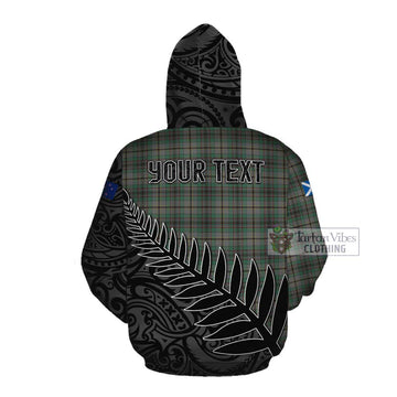 Craig Crest Tartan Cotton Hoodie with New Zealand Silver Fern Half Style