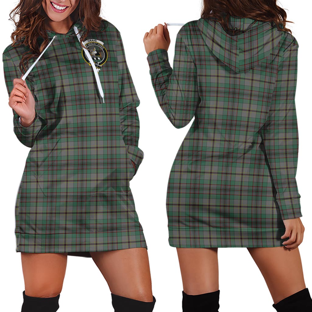 Craig Tartan Hoodie Dress with Family Crest - Tartan Vibes Clothing