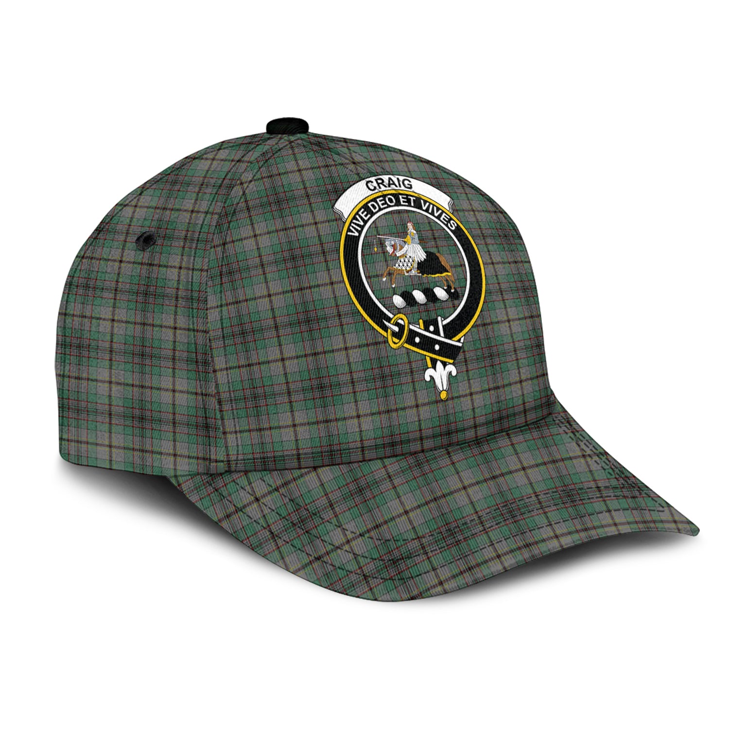 Craig Tartan Classic Cap with Family Crest - Tartan Vibes Clothing