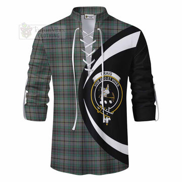 Craig Tartan Ghillie Kilt Shirt with Family Crest Circle Style