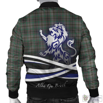 Craig Tartan Bomber Jacket with Alba Gu Brath Regal Lion Emblem