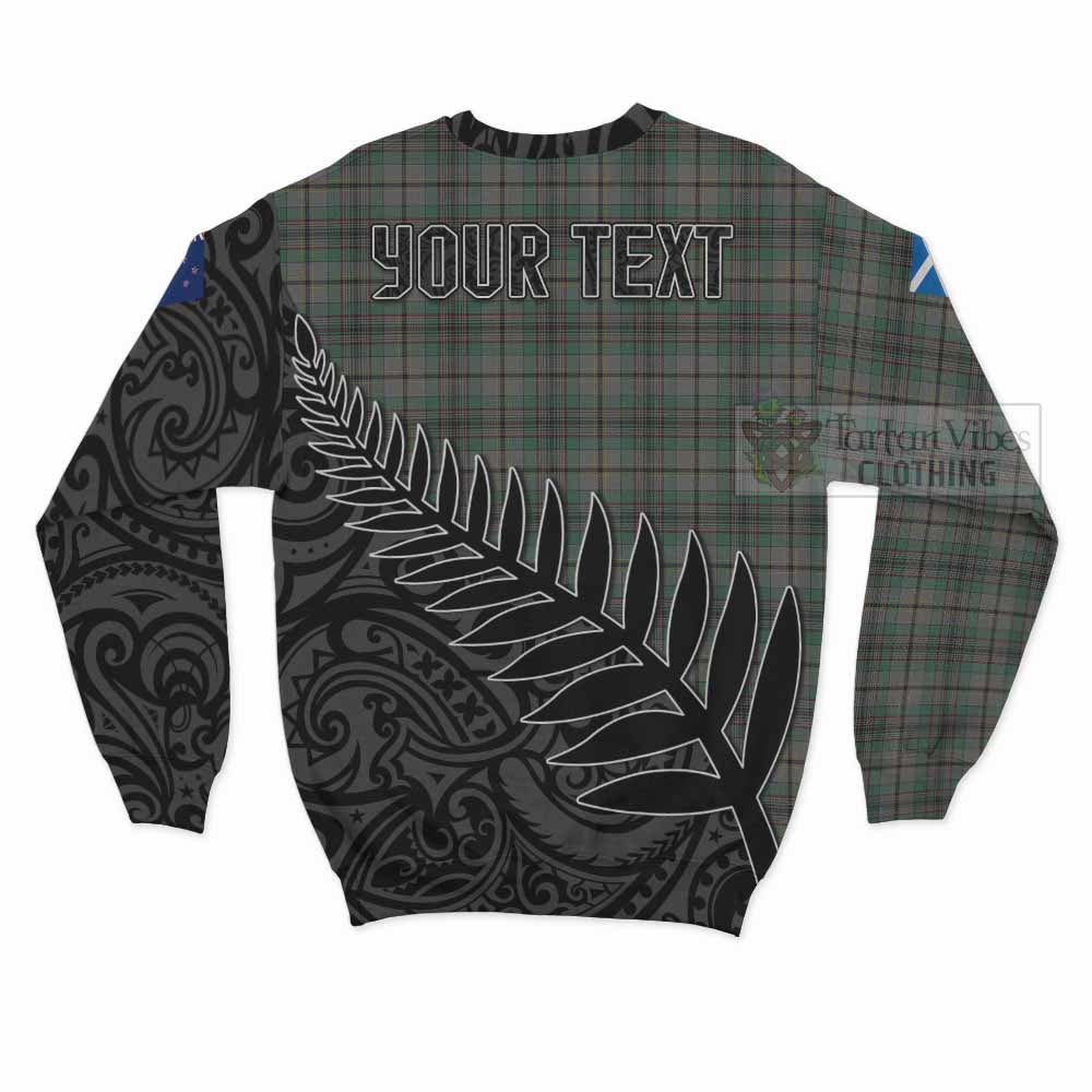 Tartan Vibes Clothing Craig Crest Tartan Sweatshirt with New Zealand Silver Fern Half Style