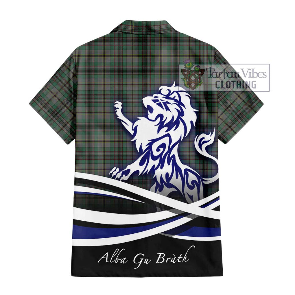 Craig Tartan Short Sleeve Button Shirt with Alba Gu Brath Regal Lion Emblem - Tartanvibesclothing Shop