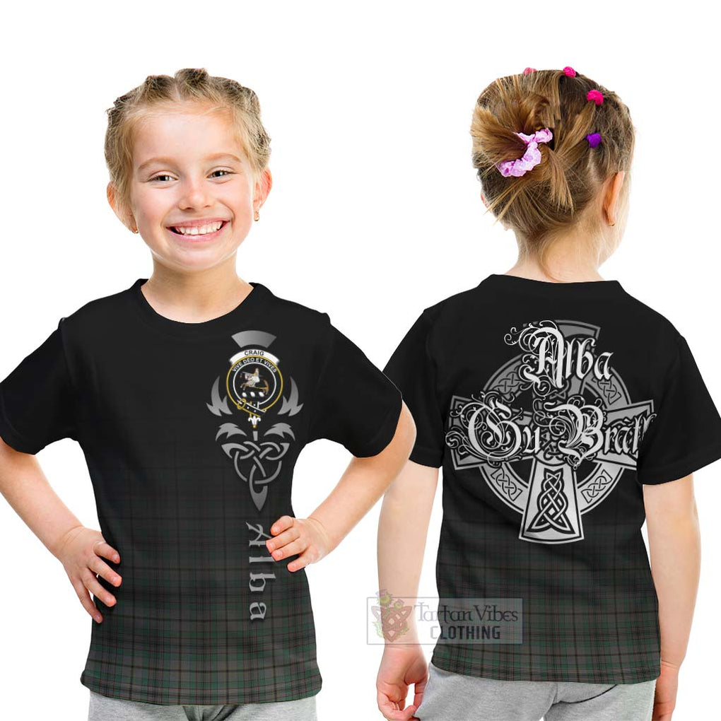 Tartan Vibes Clothing Craig Tartan Kid T-Shirt Featuring Alba Gu Brath Family Crest Celtic Inspired