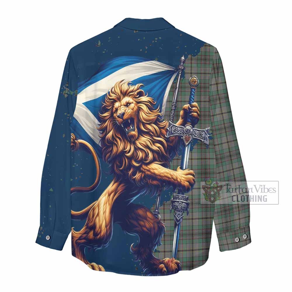 Tartan Vibes Clothing Craig Tartan Family Crest Women's Casual Shirt with Scottish Majestic Lion