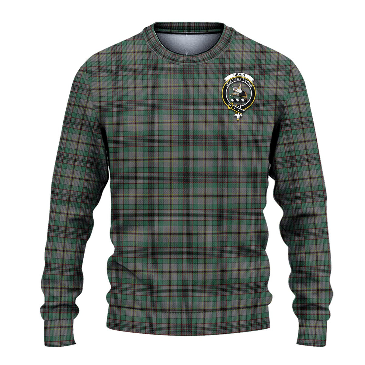 Craig Tartan Ugly Sweater with Family Crest - Tartan Vibes Clothing