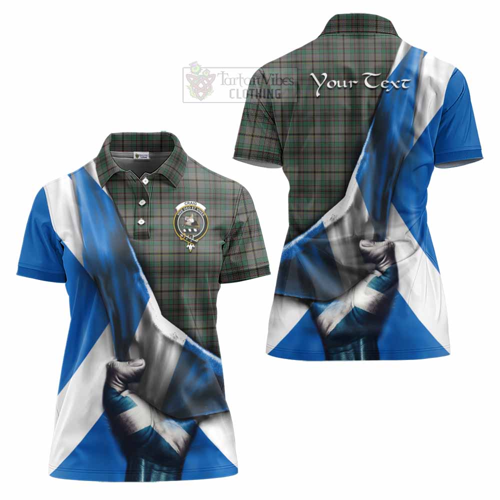 Tartan Vibes Clothing Craig Tartan Women's Polo Shirt with Family Crest Scotland Patriotic Style