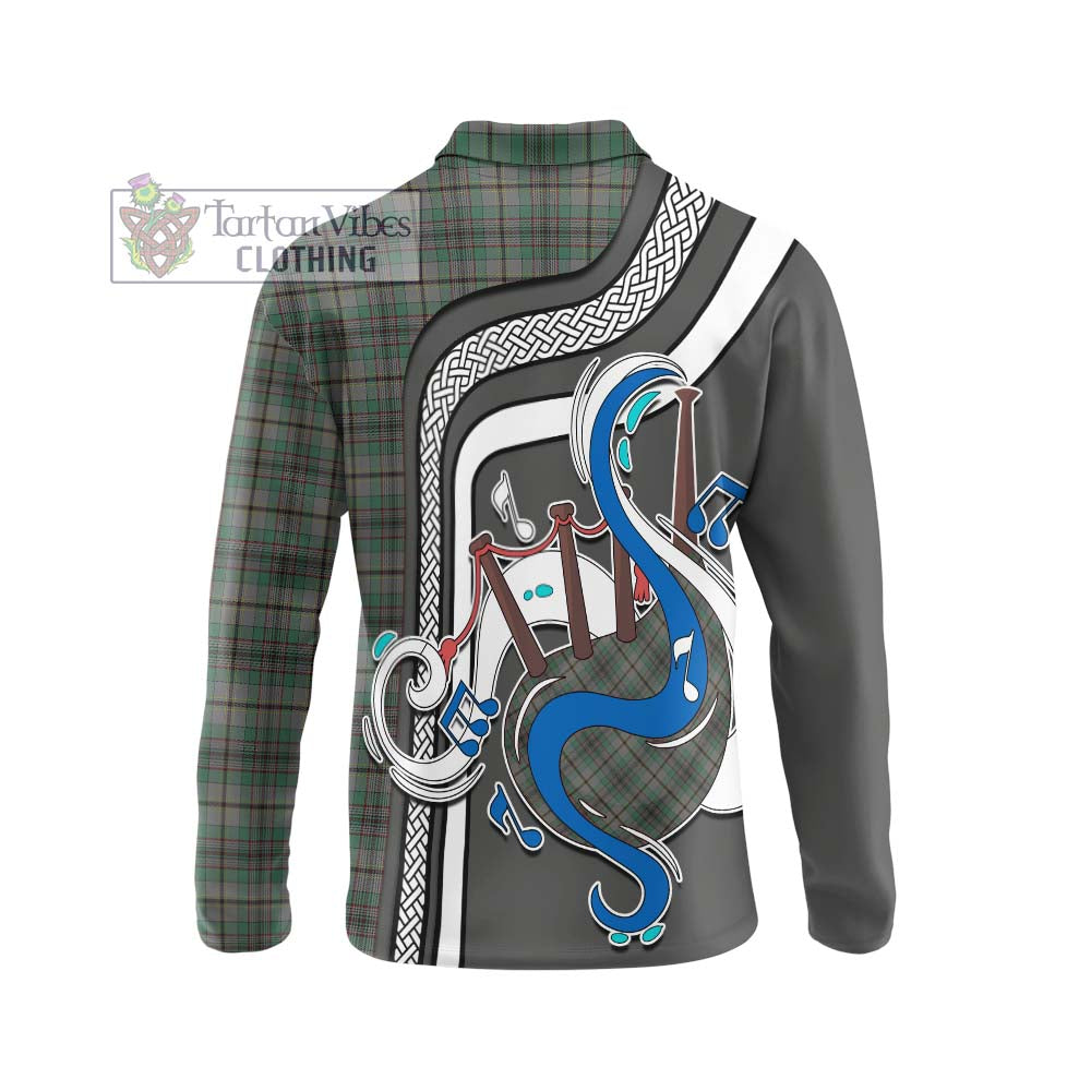 Tartan Vibes Clothing Craig Tartan Long Sleeve Polo Shirt with Epic Bagpipe Style