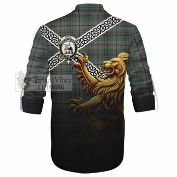 Craig Crest Tartan Ghillie Kilt Shirt with Golden Lion Emblem Celtic Style - Tartan Vibes Clothing