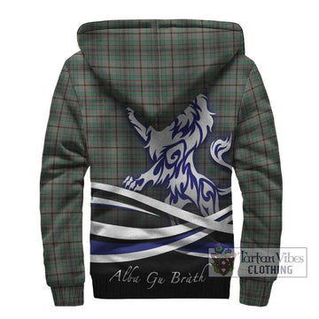 Craig Tartan Sherpa Hoodie with Alba Gu Brath Regal Lion Emblem